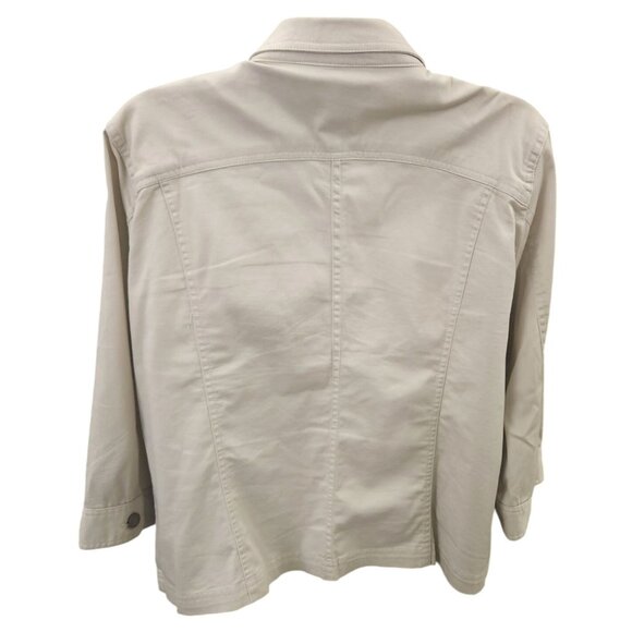 Christopher & Banks Beige Button Front Womens Jacket Size L Lightweight Casual - Picture 3 of 16